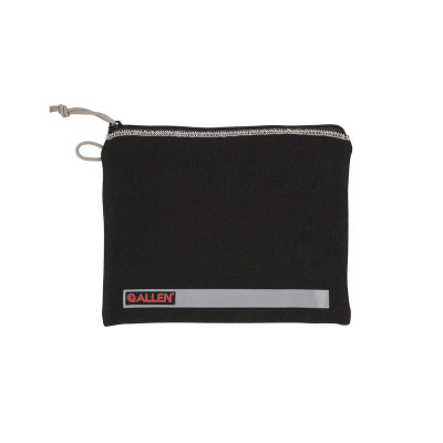 Allen Pistol Pouch made of Black Polyester with Lockable Zippers - Fleece Lining 5in x 7in