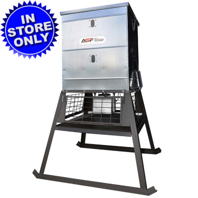 All Seasons Stand & Fill Broadcast Feeder with Varmint Cage - 600lb