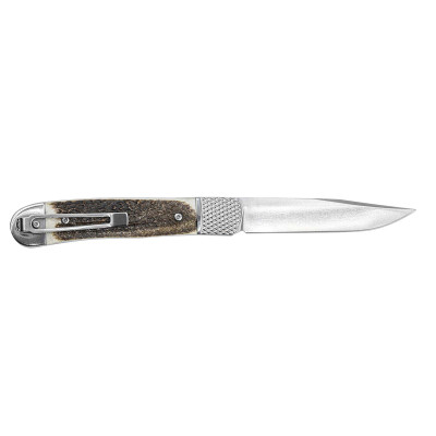 CobraTec Trapper Hidden Release Automatic Knife — Stag CobraTec Trapper Hidden Release automatic knife with stag handle, D2 steel blade
