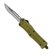 CobraTec Small CTK-1 Drop Point Serrated Automatic Knife - OD Green
