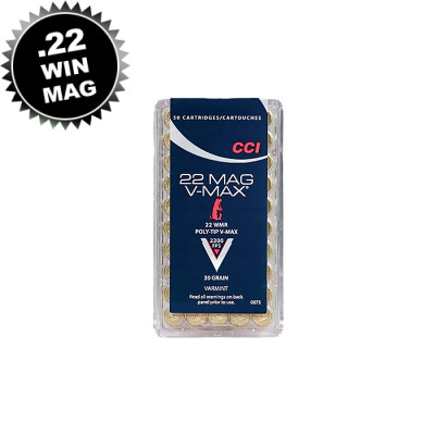 CCI Varmint .22 Win Mag Poly-Tip V-Max 30 GR  - 50 Rounds