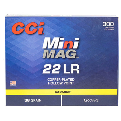 CCI Mini Mag .22LR Copper Plated Lead Hollow Point 36 grain - 300 Rounds