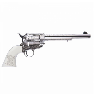 Cimarron Teddy Roosevelt Laser Engraved Frontier Revolver .45LC 7.5in Barrel