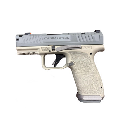 CANiK METE MC9 PRIME 9mm 3.64in 17+1 Champagne/Bullshark CANiK METE MC9 PRIME micro-compact 9mm pistol, Champagne frame, Bullshark Grey slide