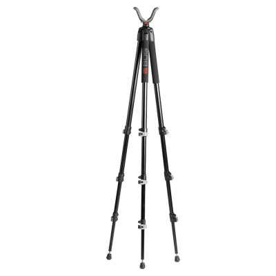 Bog-Pod Adrenaline Shooting Tripod 16in-72in Black Aluminum with Screw Out Feet