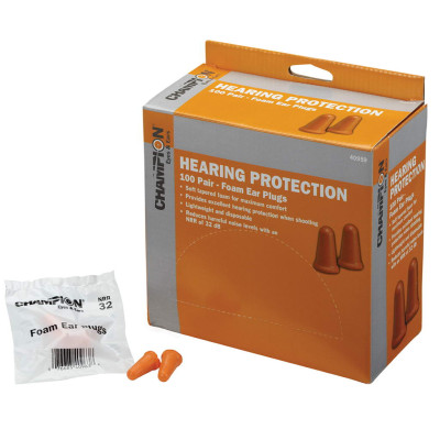 Champion Foam Earplugs - 100 Pair