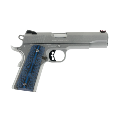 Colt 1911 Government Competition .45 ACP 5in 8+1 Checkered Blue G10 Grips - Stainless
