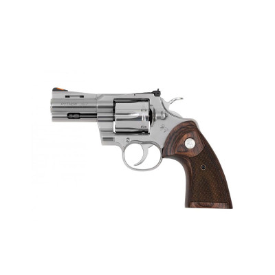 Colt Python 38 Special - .357 Mag 3in 6-Round Stainless Revolver with Walnut Grip