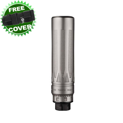 Dead Air Nomad-TI  XC 30 cal Suppressor 5/8-24 Xeno Mount - Silver Titanium