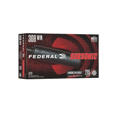 Federal 308SUB1 Subsonic .308 205gr Target Hollow Point - 20 Rounds