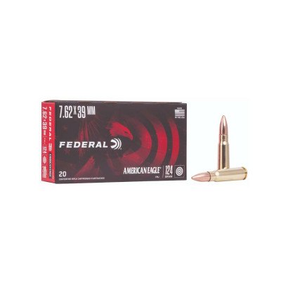 Federal American Eagle 7.62x39mm 124gr Full metal Jacket FMJ - 20 Rounds