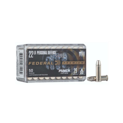 Federal Premium Personal Defense .22LR 29gr Punch Flat Nose - 50 Rounds