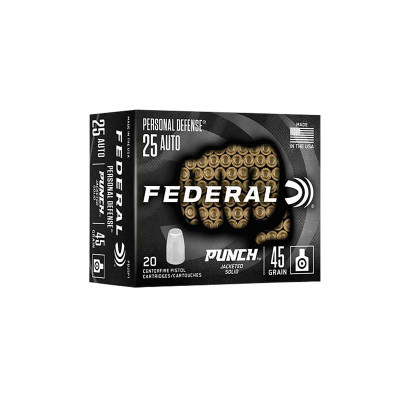 Federal Punch Personal Defense .25 ACP 45gr Hollow Point - 20 Rounds