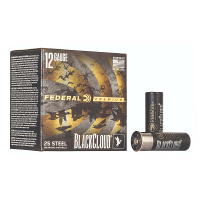 Federal Premium Black Cloud FS Steel Shot 12Ga. 3in. 1 1/4oz. #BB - 25 shells Federal Premium Black Cloud FS Steel 12 gauge 3 inch 1-1/4 oz BB waterfowl shotshells, 25 round box