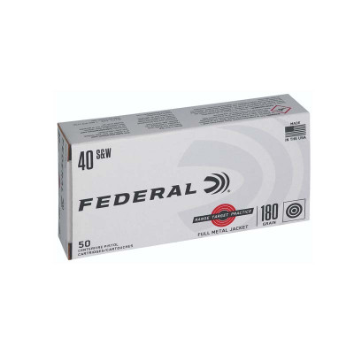 Federal Range and Target .40 S&W 180 GR FMJ - 50 Rounds