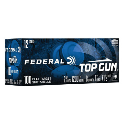 Federal Top Gun Target Loads - 12ga 2.75in #7.5 Shot 1 1/8oz - 100 Rounds Federal Top Gun Target Loads - 12ga 2.75in #7.5 Shot 1 1/8oz - 100 Rounds