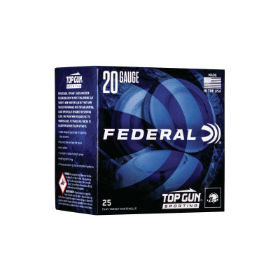 Federal Top Gun Sporting - 20ga 2.75in #7.5 Shot 7/8oz. - 25 Rounds Federal Top Gun Loads - 20ga 2.75in #7.5 Shot 7/8oz. - 25 Rounds