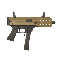 GForce Arms BLADE6 9mm 33+1 6in Barrel Pistol with Flip Up Sights - FDE/BLK