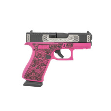 Glock G43X MOS Sub-Compact 9mm 3.4in 15+1 Rose Engraved - Shark Coast Custom