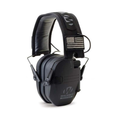 Walkers Razor Patriot Polymer 23 dB Over the Head Gray Ear Cups w/Black Band Hearing Protection - Black