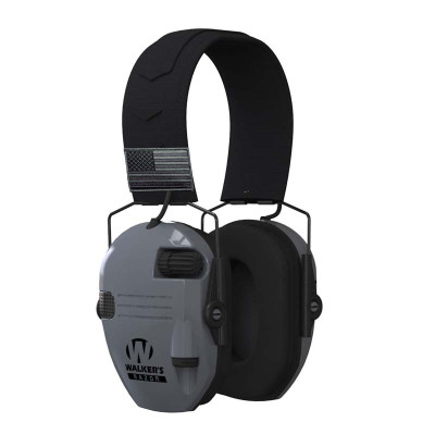 Walkers Razor Patriot Polymer 23 dB Over the Head Gray Ear Cups w/Black Band Hearing Protection