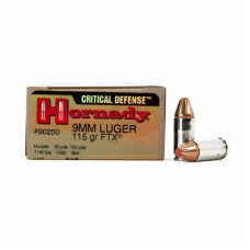 Hornady 9mm Luger 115gr FTX Critical Defense Ammunition - 25 Rounds