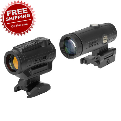 Holosun ARO RD 2 MOA Red Dot Carbine Sight and 3x Magnifier Combo - Black