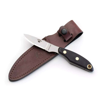 Knives of Alaska Badger D2 Steel Fixed Blade Knife - Black Handle