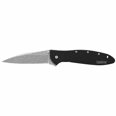 Kershaw Leek Stonewashed Knife - Black