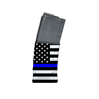 Mission First Tactical 30rd Polymer Graphic Magazine AR15 - 5.56, 2.23, .300BLK - Blue Line American Flag 