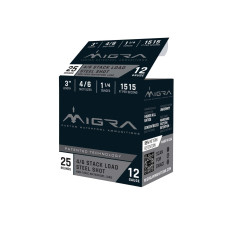 Migra Ammo 12ga 3in 1-1/4oz #4/6 Steel Shot - 25 Rounds