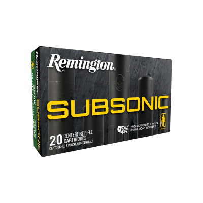Remington Subsonic .308 WIN 190gr BHP - 20 rounds Remington Subsonic .308 Winchester 190 grain bonded hollow point ammunition 20 round box