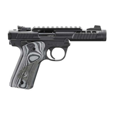 Ruger Mark IV 22/45 Lite .22 LR 4.4in Threaded Barrel Pistol - Black/Grey G10 Grip