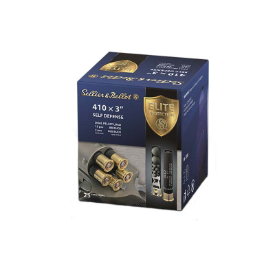 Sellier & Bellot Self Defense 410 Ga 3in 11/16oz 15 Pellets 000-Buck Shot - 25 Rounds