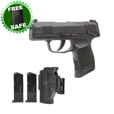 Sig Sauer P365 9mm 3.1in Barrel Manual Safety Optics Ready  - Tac Pac 3 -12rd Mags and Holster