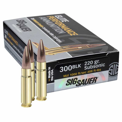 Sig Sauer Elite Performance 300 AAC Blackout Subsonic OTM 220gr - 20 Rounds Sig Sauer Elite Performance 300 AAC Blackout Subsonic OTM 220gr - 20 Rounds