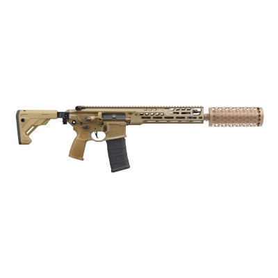 Sig Sauer MCX Spear LT IR 5.56 11.5in 30+1 SBR Plus Sig SURG556 Suppressor - Coyote Tan Sig Sauer MCX Spear LT IR 5.56 11.5in 30+1 SBR Plus Sig SURG556 Suppressor - Coyote Tan