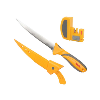 Smith's 7 inch stainless steel fillet knife with sheath and pull-through sharpener