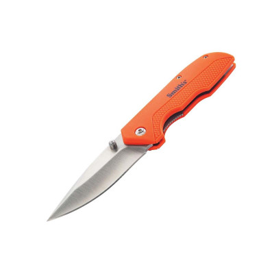 Smith's EdgeSport 3 inch folding knife, blaze orange handle, liner lock