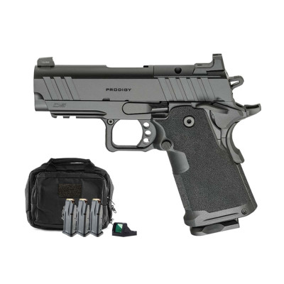 Springfield Armory 1911 DS Prodigy Compact 9mm 3.5in AOS 15+1 - Viridian RFX11 Green Dot and Bag