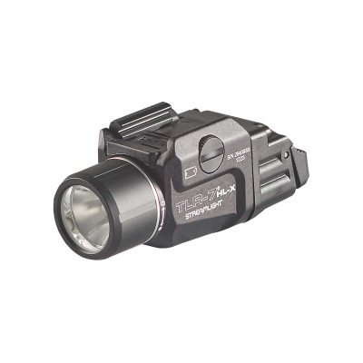 Streamlight TLR-7 HL-X Weapon Light Handgun Rail Mount 500/1000 Lumens White Light LED Streamlight TLR-7 HL-X 1,100 lumen multi-fuel rail-mounted weapon light with rear paddle switch