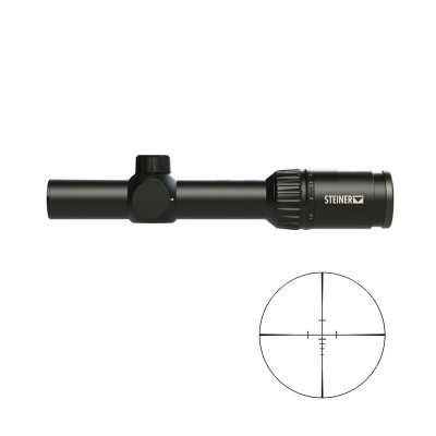 Steiner P4Xi 1-4x 24mm 30mm Tube Black Finish Illuminated - P3TR Reticle