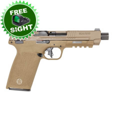 S&W M&P 5.7 5.7x28mm 22+1 5in Armornite Tempo System/Threaded Barrel Optics Ready - FDE