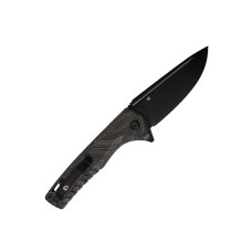 Tekto F3 Charlie Button Lock Folding Knife - Damascus G10 Black