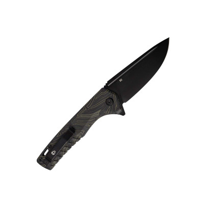 Tekto F3 Charlie Button Lock Folding Knife - Damascus G10 Black - Native Outdoors
