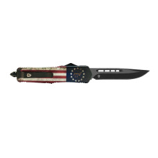 Templar Knife Small Betsy Ross 1776 Flag Black Drop Point - Automatic OTF Knife