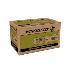 Winchester M855 5.56 x 45 NATO 62gr Green Tip FMJ Ball Ammo - 200 Rounds