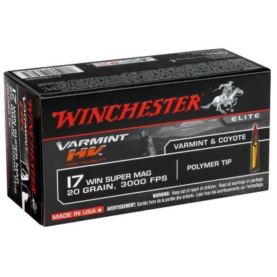 Winchester 17 WSM 20gr Varmint HV Polymer Tip - 50 Rounds Winchester 17 WSM 20gr Varmint HV Polymer Tip - 50 Rounds