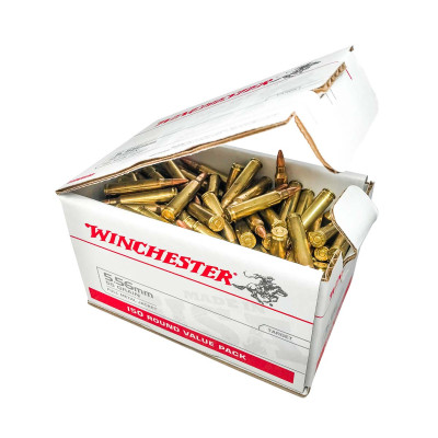 Winchester USA Ammo 5.56 NATO 55Gr FMJ - 150 Rounds