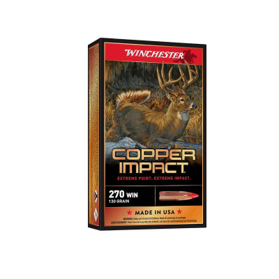 Winchester Ammo Copper Impact 270 WIN 130 gr Copper Extreme Point Lead Free- 20 Rounds